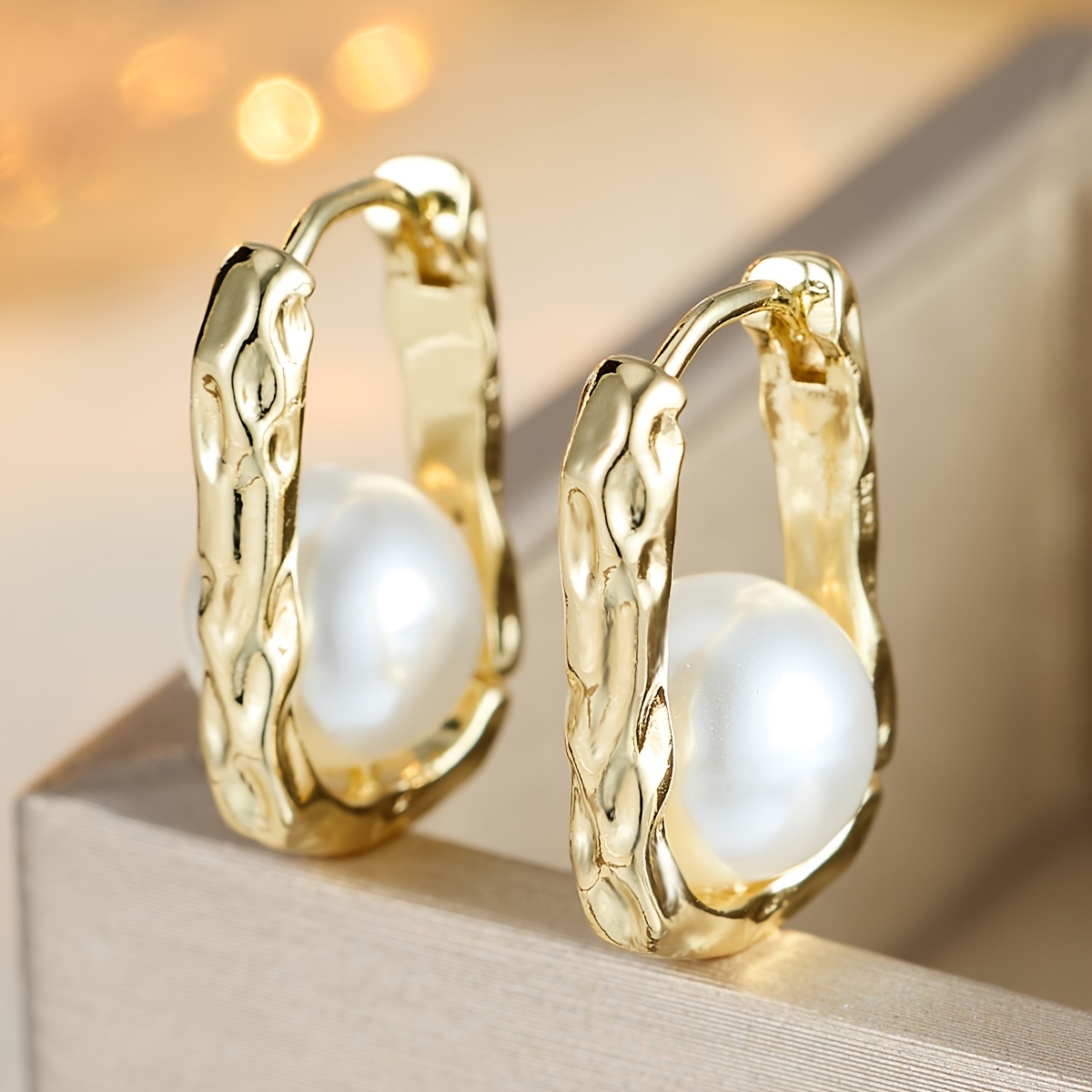 Women's Copper & Synthetic Zirconia Classic Earrings